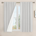 54 Inch Natural 100% Blackout Linen Curtains 2 Panels, 42 x 54 Inch | Light Grey by LAMIT