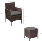 Greesum 3 Pieces Patio Furniture Sets Outdoor PE Rattan Wicker Chairs - Image 7
