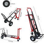 Red Convertible Hand Truck Dolly Cart - Image 3