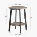 sthmec Side Table, Small Round End Table - Image 3