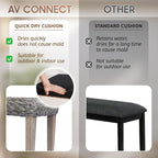 Outdoor Rattan Backless Bench, All-Weather Wicker & Solid Acacia Wood, - Image 9
