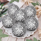 6 Pcs Decorative Balls for Bowls,2.4" Black Mosaic Glass Balls - Image 2
