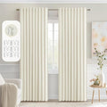MIULEE Cream Back Tab Blackout Curtains 52x90 Inch Long 2 Panels Set | Rod by MIULEE