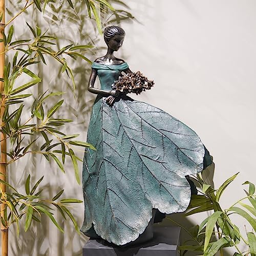 Guichifun Fairy Statue 22IN Leaf Angel Girls Resin Home Decoration - Image 3