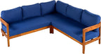 VilroCaz Outdoor Patio Furniture Set, L-Shaped Acacia Wood Sectional Sofa - Image 5