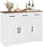 HOSTACK Modern Farmhouse Sideboard Buffet Cabinet, Barn Doors Buffet Storage by HOSTACK