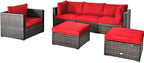 Tangkula 6 Pieces Wicker Patio Furniture Set, PE Rattan Outdoor Sectional - Image 9