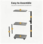 Swivel Side Table for Small Spaces, Adjustable Height End Table for Different - Image 7