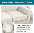 Turquoize 4 Piece Sofa Covers for 3 Cushion Couch Sofa Slipcover Soft Couch - Image 5