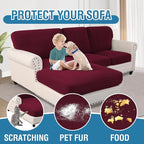 H.VERSAILTEX Sectional Couch Covers 6 Pieces Stretch Sofa Covers - Image 7