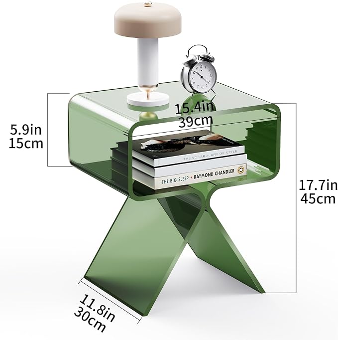 Acrylic Nightstand Side Table Modern Design Clear Home Decor Display End Table - Image 3