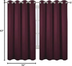 Burgundy Red Blackout Curtains 52 x 63 Inch Length/Set of 2 Curtain - Image 10