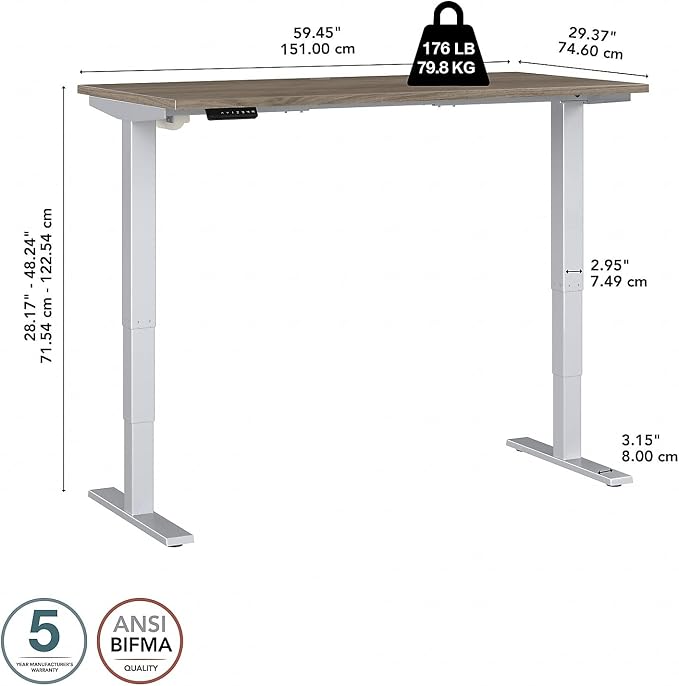 Bush Business Furniture 60-inch Electric Height Adjustable Standing Desk - Image 5