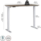 Bush Business Furniture 60-inch Electric Height Adjustable Standing Desk - Image 5