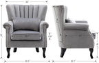 Mid Century Accent Chair Modern Tufted Wingback Armchairs Club Chair Velvet - Image 3
