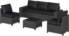 Aoxun Patio Furniture Set, Widen Armrests Wicker Outdoor Sectional - Image 10