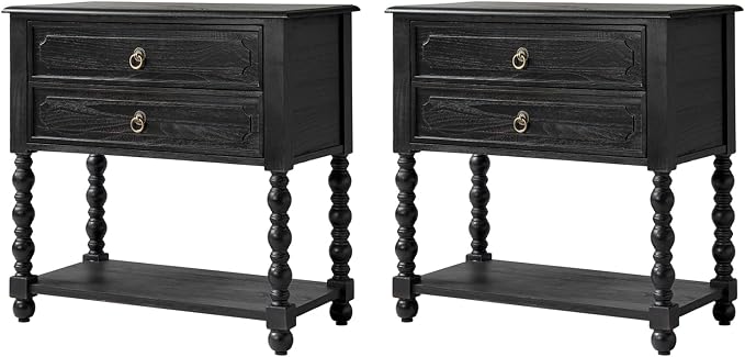 HULALA HOME Farmhouse Storage End Table Set of 2 - Image 8
