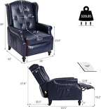 Wingback Recliner Chair with Massage and Heat, Tufted PU Leather Push Back - Image 2