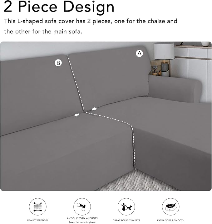 PureFit Super Stretch Sectional Couch Covers - Image 5