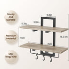 Creso hom Floating Shelves, Hanging Bathroom Shelves 2-Tier, Wall Mounted - Image 2