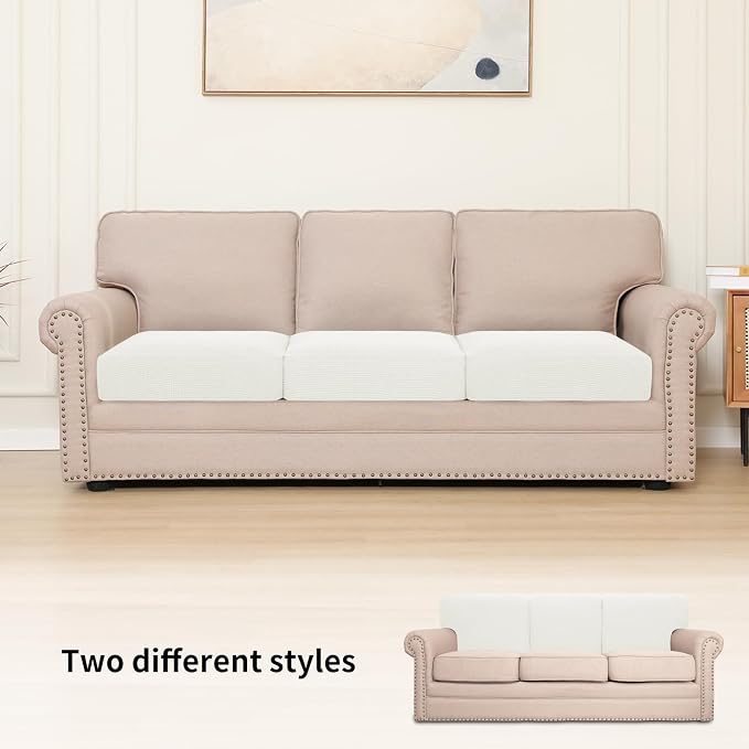 Easy-Going Stretch 3 Pieces Oversized Couch Cushion Cover - Image 2