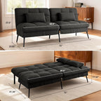 COMHOMA Convertible Futon Sofa Bed, 72″Fabric Futons Couch - Image 3