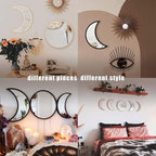 MAXROCK Moon Phase Mirror Set, 5 Piece Scandinavian Natural Decor Wall - Image 5