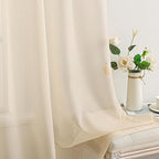 MIULEE 2 Panels Sheer Curtains for Living Room 54 X 96 Inches Cream | Window - Image 4