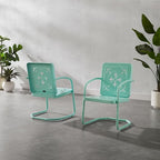 Crosley Furniture Azalea 2-Piece Outdoor Chair Set, Vintage Retro Metal Patio - Image 2
