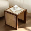 Japanese Style Wood Rattan Stool Side Table Multi-Functional Shoe Bench Night by Unknown