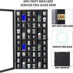 Shot Glass Display Case Large Wooden Cabinet Rack Holder Wall Mounted Black - Image 3