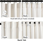 MIULEE Velvet Curtains 50W x 102L 2 Panels Ivory Blackout Curtains | Luxury - Image 3