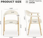 DUMOS Dining Chairs Set of 2, Linen Fabric Upholstered Kitchen Side Chairs - Image 2