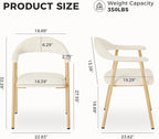 DUMOS Dining Chairs Set of 4, Linen Fabric Upholstered Kitchen Side Chairs - Image 2