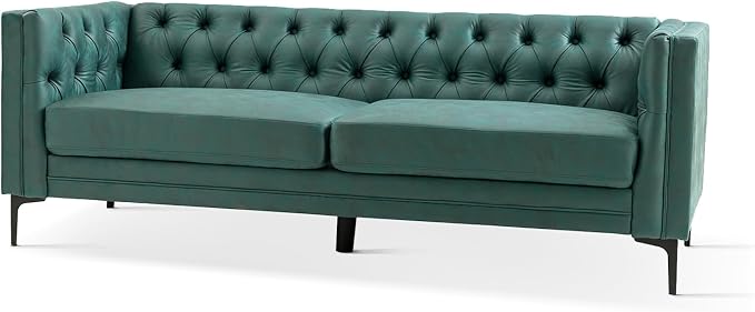HULALA HOME 84" W Faux Leather Sofa Couch - Image 8