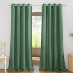 NICETOWN Thick Linen Olive Green Curtains & Drapes, Grommet Linen Blend Privacy by NICETOWN