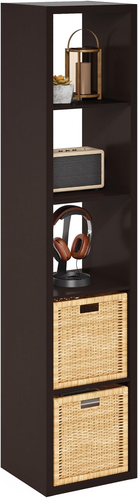 Furinno Cubicle Book Shelf, 5-Cube Bookshelf, Extra Thick Horizontally & by Furinno-FitsYourSpaceFitsYourBudget