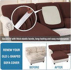 H.VERSAILTEX Sectional Couch Covers 3 Pieces Sofa Seat Cushion Covers L Shape - Image 6