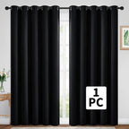 Yakamok Black Room Darkening Curtains 84 inch Sliding Door Drapes | 1 - Image 2