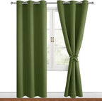 Blackout Curtains for Bedroom, 42 x 84 Inch, Olive Green, 2 Panels | Thermal - Image 8