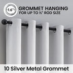 SimpleHome White 100% Blackout Curtains Room Darkening Living Room 84 Inch | - Image 6