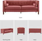 Dreamsir 78'' W Velvet Sofa, Mid-Century Love Seats Sofa Furniture - Image 7