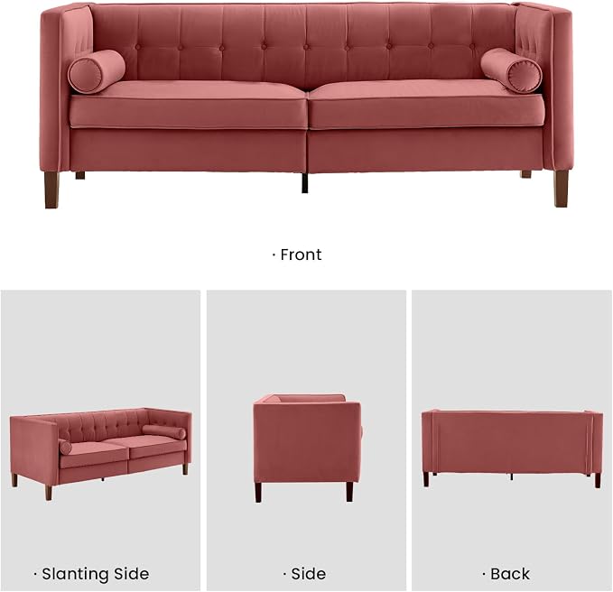Dreamsir 78'' W Velvet Sofa, Mid-Century Love Seats Sofa Furniture - Image 7