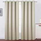 Blackout Curtains 66 x 95 inch/Light Beige Curtains Set of 2 Panels/Thermal by Lemomo