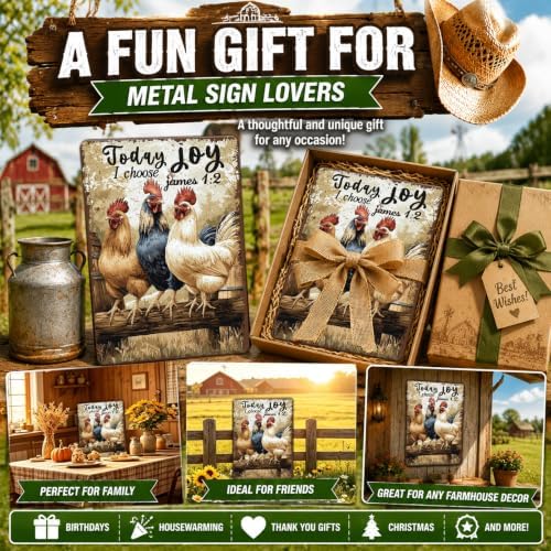 Chicken Metal Signs Rooster Kitchen Wall Decor 16x12 Inch - Image 6
