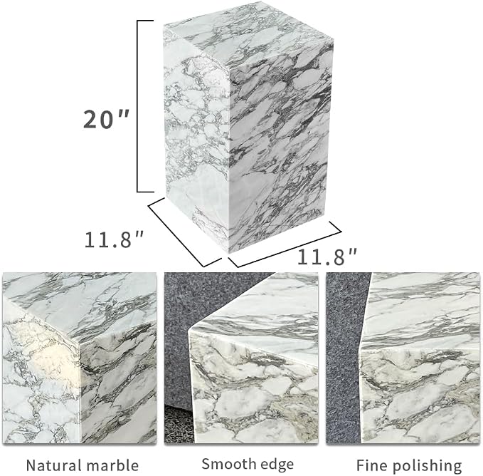 Luxury Marble Side Table, Square End Table - Image 2