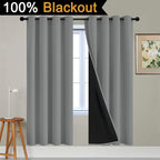 Yakamok Dove Grey 100% Blackout Curtains 72 Inches Long 52" Wide 2 Panel | - Image 2