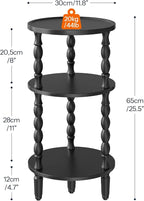 HOOBRO Round Side Table for Small Space, 3-Tier Small Round End Table - Image 3