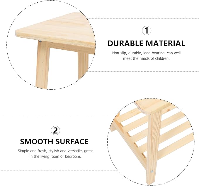 KESYOO Nordic Style Small Sofa Corner Table Solid Wood Bedside Shelf Minimalist - Image 9