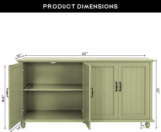 Scurrty 62'' Coffee Bar Cabinet Kitchen - Image 2